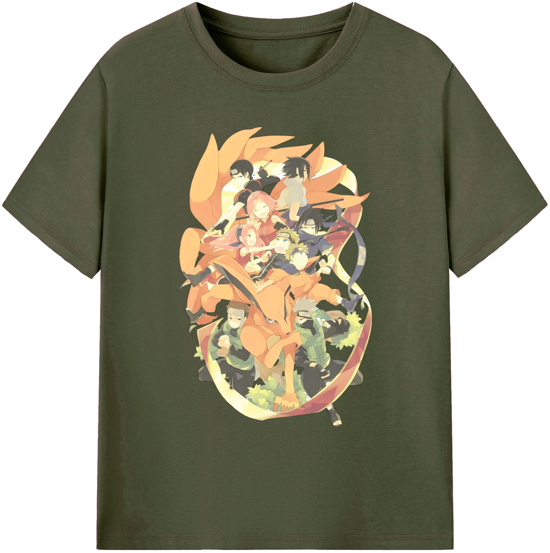 （画像用） NARUTO -ナルト- うずまき ナルト Uzumaki Naruto 綿100％ メンズ半袖Tシャツ｜肌触りやわらか＆通気性